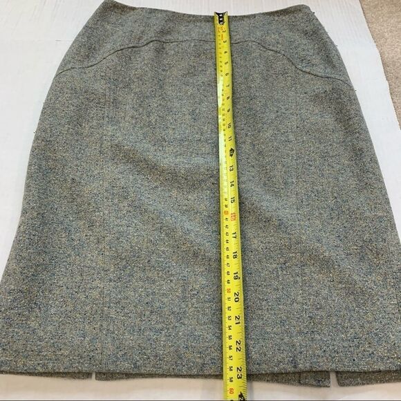 Lafayette blue green Tweed wool silk skirt size 6 - Picture 6 of 9